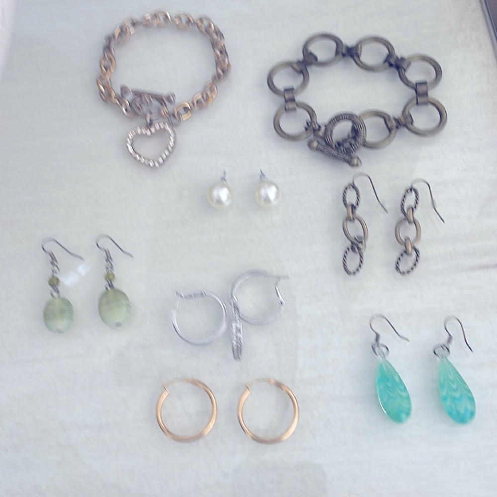 Jewelry Lot of 15 Earrings and Bracelets